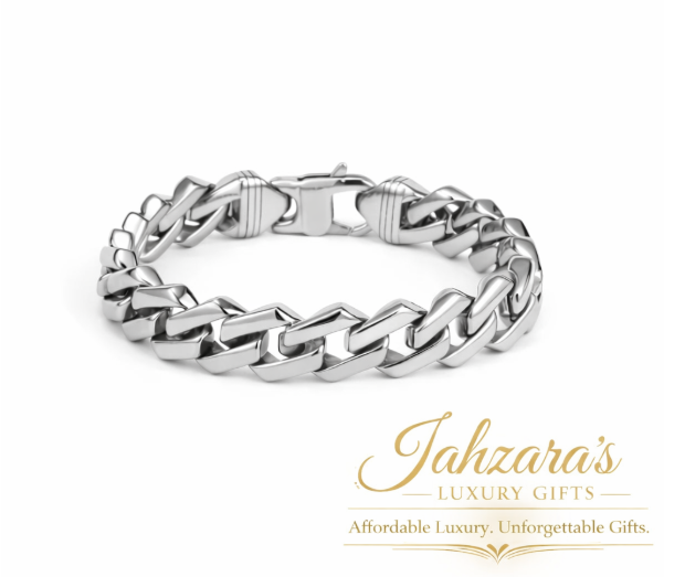 Diamond Rhombus Pattern Cuban Link Bracelet - Titanium Steel