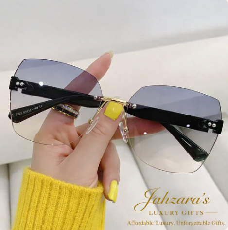 Rimless Butterfly Luxury Sunglasses | Gold Frame | UV Protection | Jahzara's Luxury Gifts