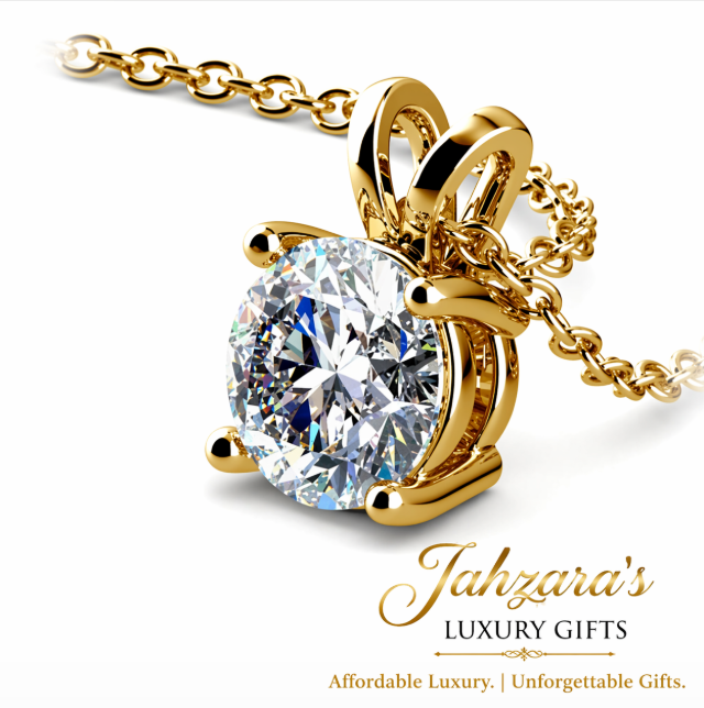 Lab Grown Diamond Solitaire Pendant — 0.5 & 0.75 Ctw | 14K White & Yellow Gold | AGI Certified