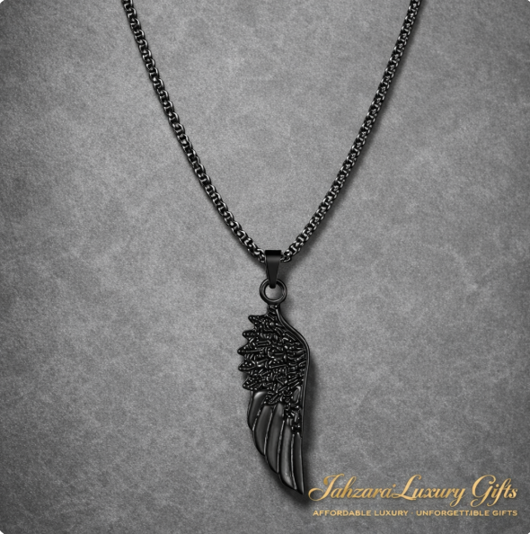Angel Wing Pendant Necklace — Stainless Steel with Chain