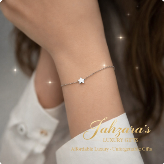 JAHZARA'S Sterling Silver Star Bracelet - Minimalist Elegance