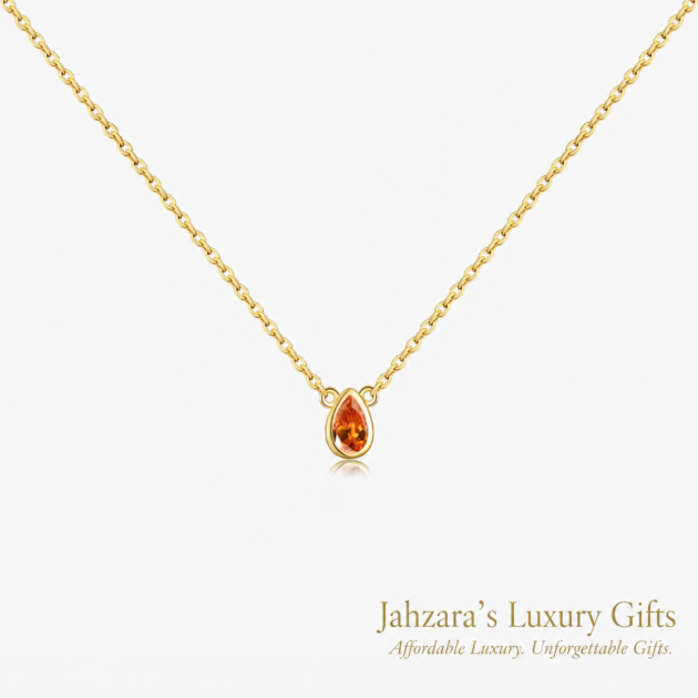 Pear-Cut Zircon Pendant Necklace | 925 Sterling Silver | 8 Colors