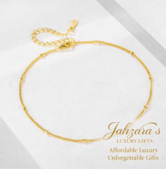 14K Gold Plated Satellite Anklet | S925 Sterling Silver | Luxury Gift