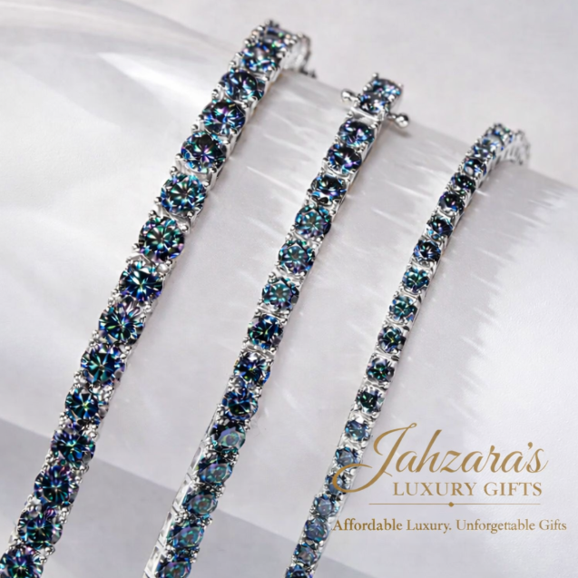 Moissanite Tennis Bracelet | 925 Sterling Silver | 5 Colors | Unisex Luxury