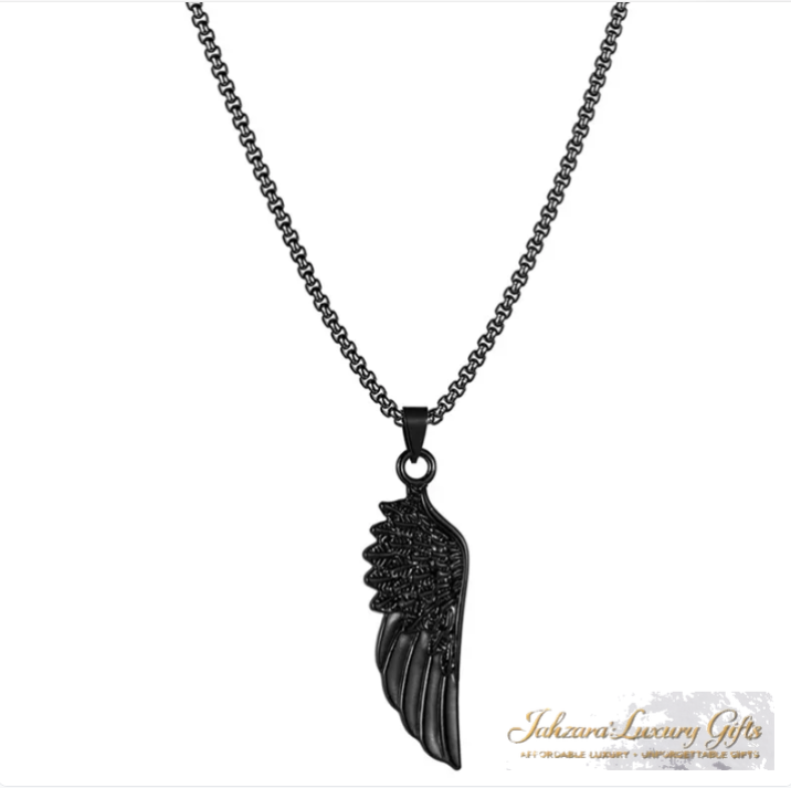 Angel Wing Pendant Necklace — Stainless Steel with Chain