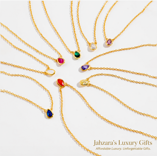 Pear-Cut Zircon Pendant Necklace | 925 Sterling Silver | 8 Colors