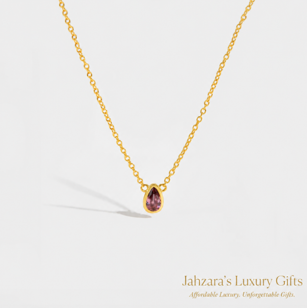 Pear-Cut Zircon Pendant Necklace | 925 Sterling Silver | 8 Colors