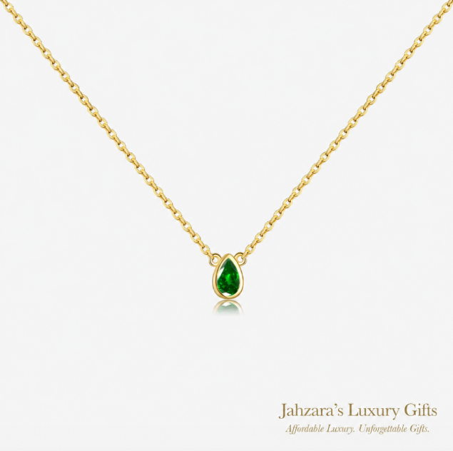 Pear-Cut Zircon Pendant Necklace | 925 Sterling Silver | 8 Colors