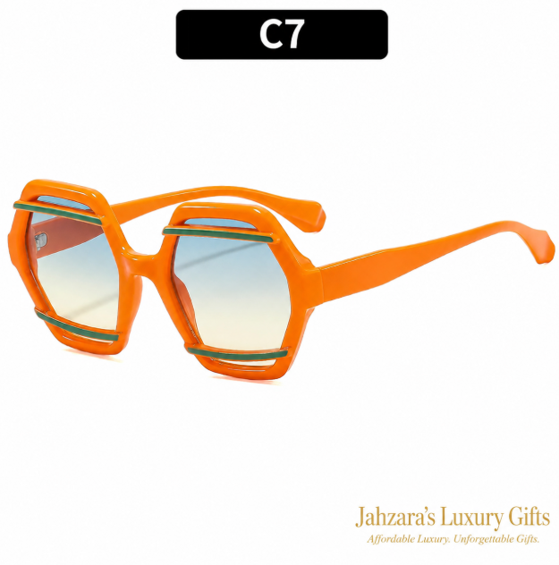 Oversized Hexagon Sunglasses — Bold Geometric Frames for Women
