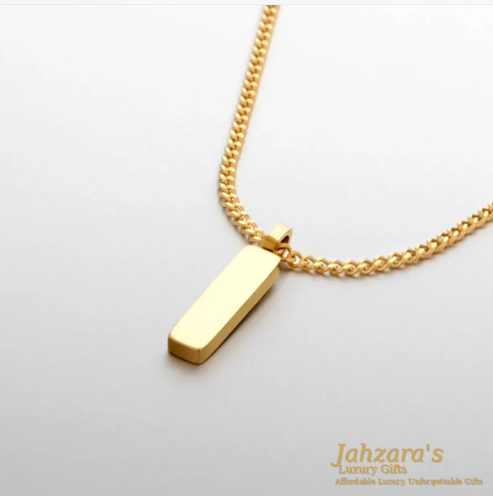 Double Layer Bar Pendant Necklace | 18K Gold & Silver | Stainless Steel