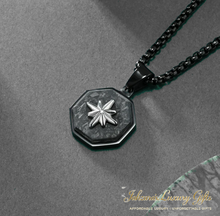 North Star Octagon Pendant Necklace — Stainless Steel with Chain