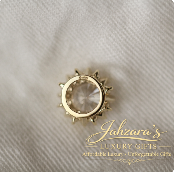Gold Sun Pendant Necklace - Zircon Crystal Sunburst Charm | Dainty Layering Necklace