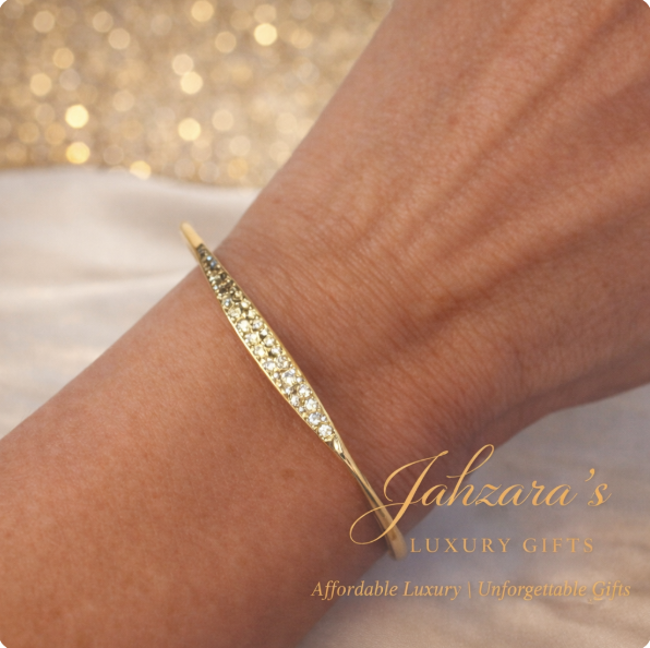 Handcrafted Gold Textured Bangle Bracelet - California Made