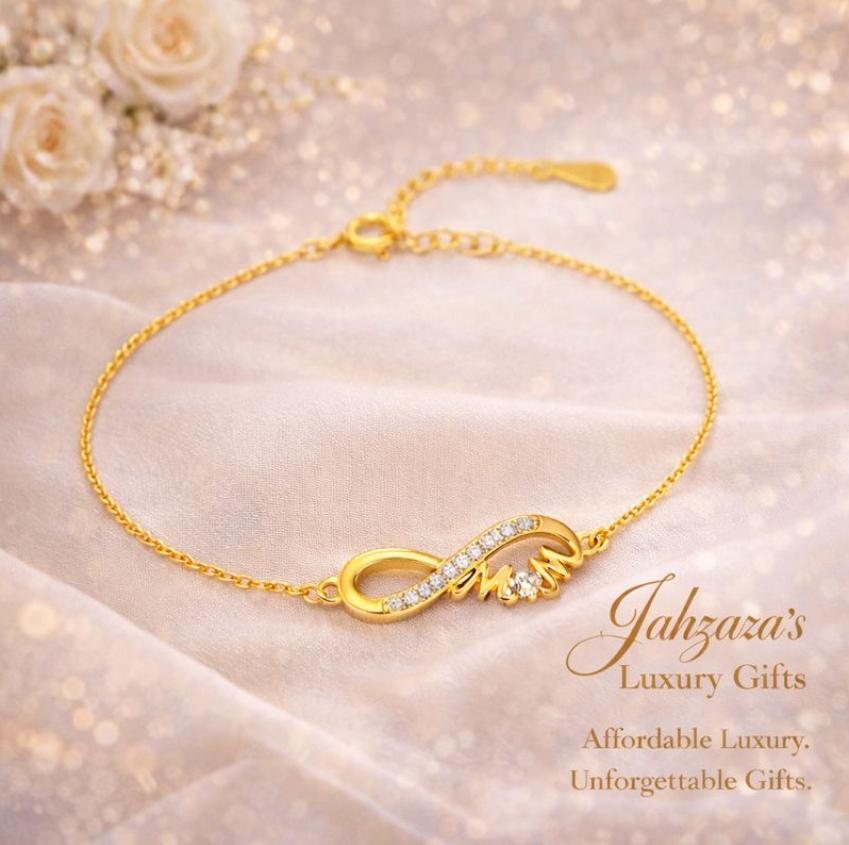16K Gold Infinity Mom Bracelet | 925 Sterling Silver Zircon Mother's Gift