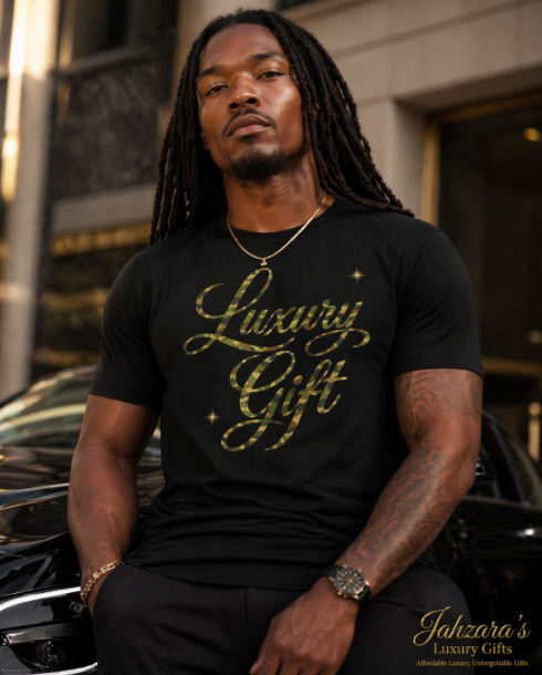 Luxury Gift Signature Tee — Gold & Camo Edition