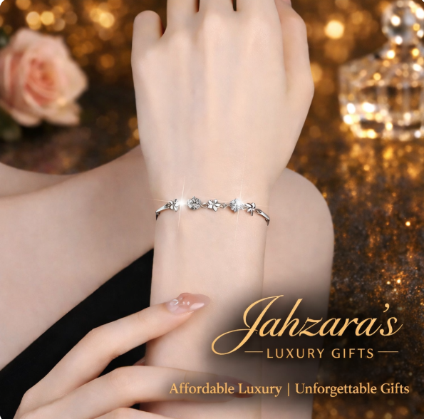 925 Sterling Silver Four Leaf Clover Bracelet with Moissanite ✨🍀