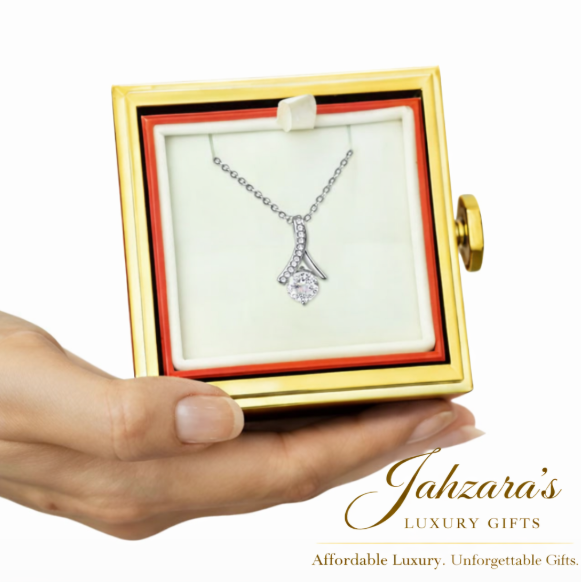 Alluring Beauty Necklace — Rotating Rose Gift Box | Gold Finish | Luxury Gift