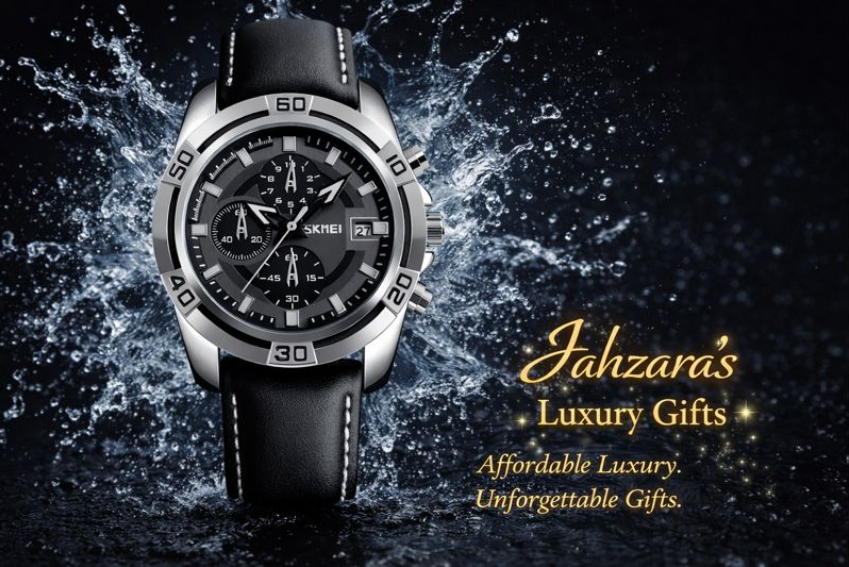 Classic Leather Quartz Watch | Chronograph Silver-Tone Men's Watch