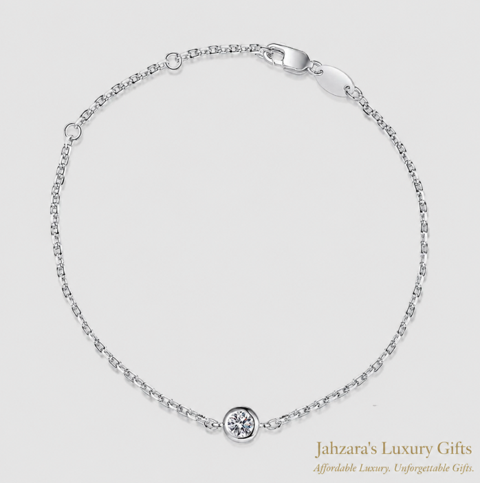 Moissanite Solitaire Bracelet | 925 Sterling Silver | Luxury Gift For Her