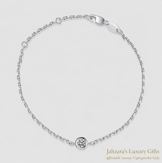 Moissanite Solitaire Bracelet | 925 Sterling Silver | Luxury Gift For Her