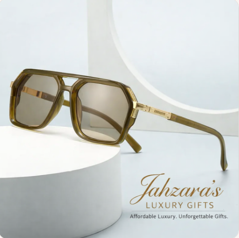 Luxe Polygon Aviator Sunglasses | Men's & Women's Square Frame | Gold Accent | UV Protection