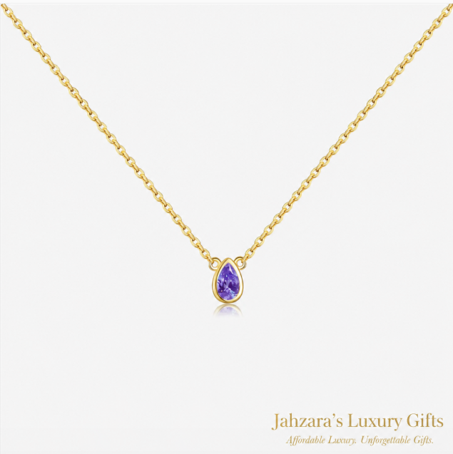 Pear-Cut Zircon Pendant Necklace | 925 Sterling Silver | 8 Colors