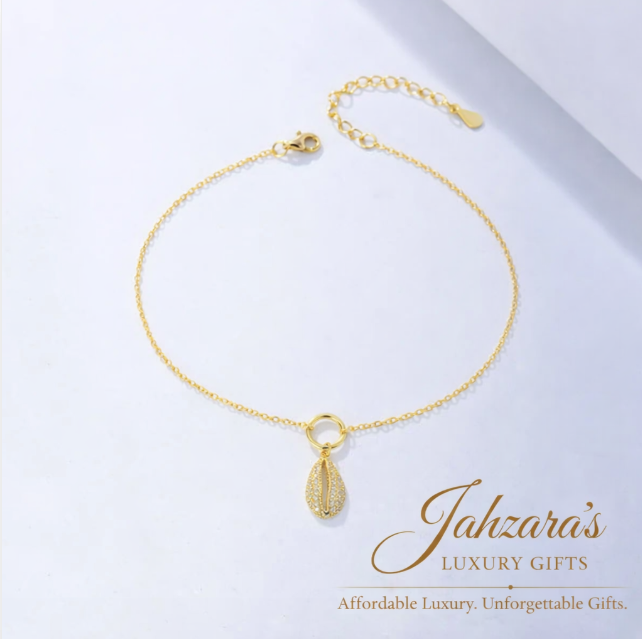 Shell Charm Anklet — 925 Sterling Silver | Zircon | Gold & Silver | Luxury Beach Jewelry