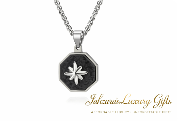 North Star Octagon Pendant Necklace — Stainless Steel with Chain