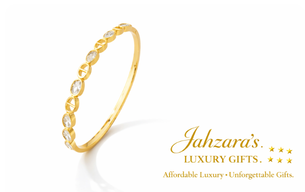 Gold Luxury Bangle Bracelet | Crystal Embellished Minimalist Women's Bracelet