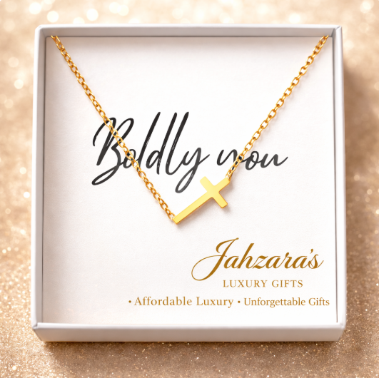 14K Gold Plated Cross Lariat Necklace - Boldly You
