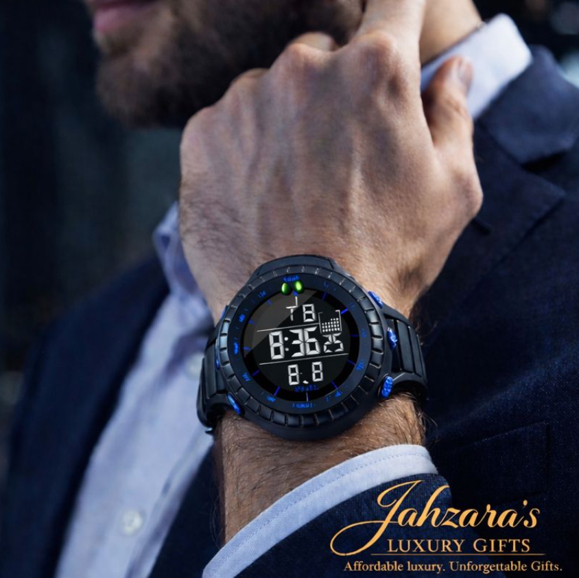 Men's Blue Outdoor Digital Sports Watch | Luminous Waterproof Multi-Function