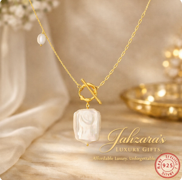 925 Sterling Silver Geometric Pearl Pendant Necklace