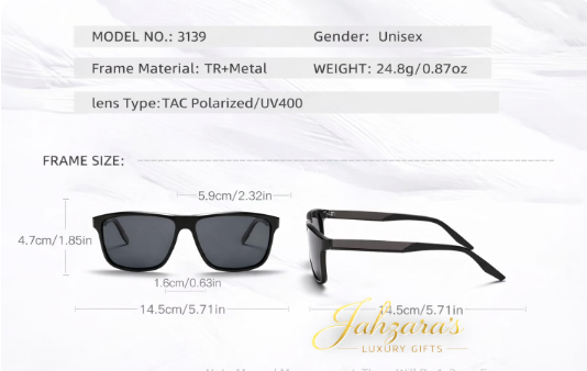 JAHZARA'S Modern Square Sunglasses - Premium TAC Lens