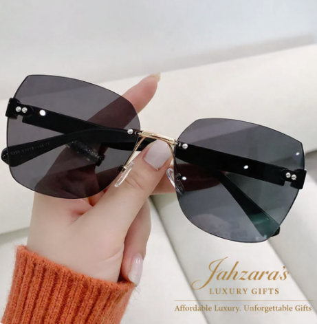 Rimless Butterfly Luxury Sunglasses | Gold Frame | UV Protection | Jahzara's Luxury Gifts
