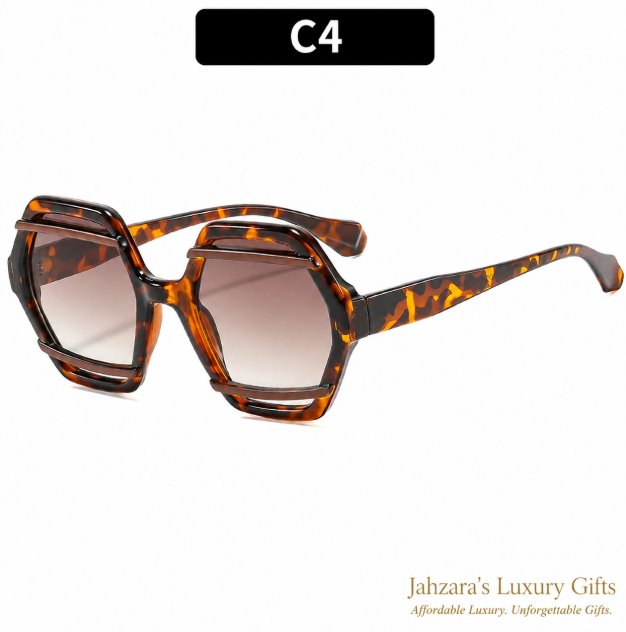 Oversized Hexagon Sunglasses — Bold Geometric Frames for Women
