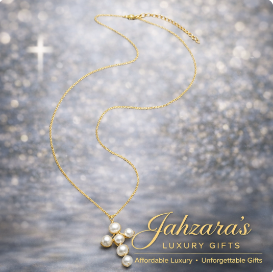 Good News Pearl Cross Necklace - Gold Plated