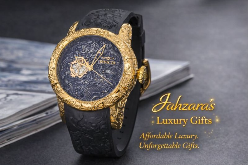 Bold Gold Dragon Bezel Chronograph Watch | Statement Men's Quartz Watch