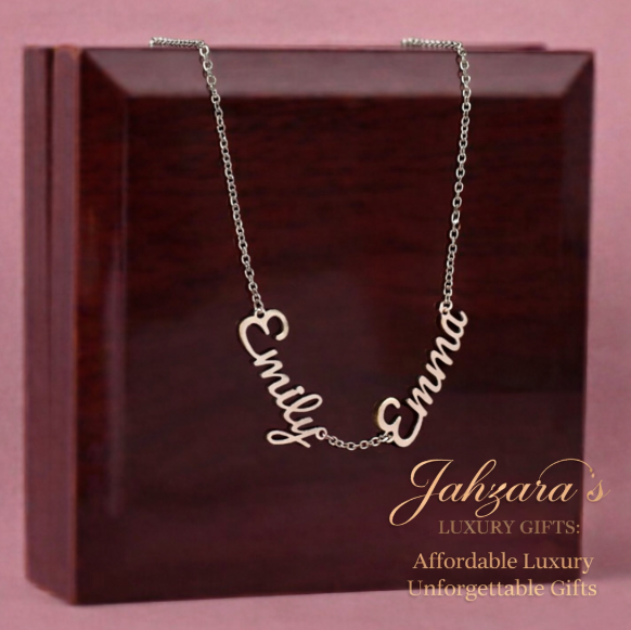 Personalized Multi-Name Necklace | Custom Cursive Script | Luxury Gift Box