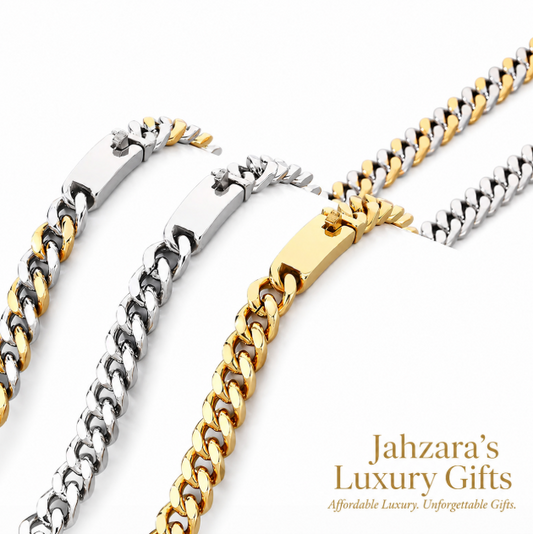 Cuban Link Chain & Bracelet Set — IP Gold Stainless Steel | Silver, Gold & Two-Tone