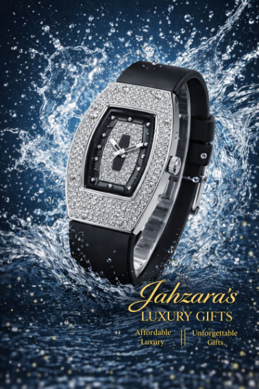 Diamond-Accent Barrel Dial Watch | Quartz Movement | Luxury Timepiece