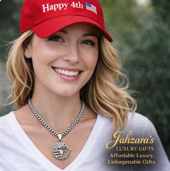 American Eagle Flag Pendant Necklace | Stainless Steel | Men's Luxury Patriotic Jewelry