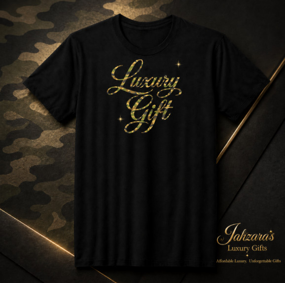 Luxury Gift Signature Tee — Gold & Camo Edition