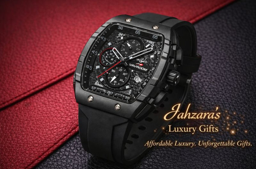 Black Modern Square Dial Business Watch | Calendar Quartz Men's Watch