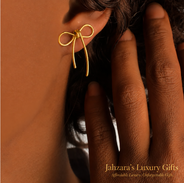 Gold Bow Knot Stud Earrings | PVD Gold 304 Stainless Steel | Waterproof