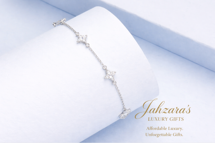 925 Sterling Silver Zircon Star Anklet | Adjustable Luxury Chain