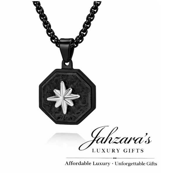 North Star Octagon Pendant Necklace — Stainless Steel with Chain