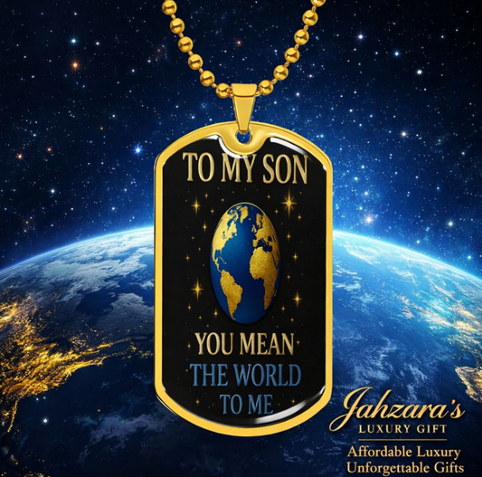 To My Son – You Mean The World To Me | Dog Tag Necklace | Meaningful Gift