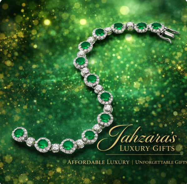 Emerald Green Tennis Bracelet - 925 Sterling Silver Platinum Plated