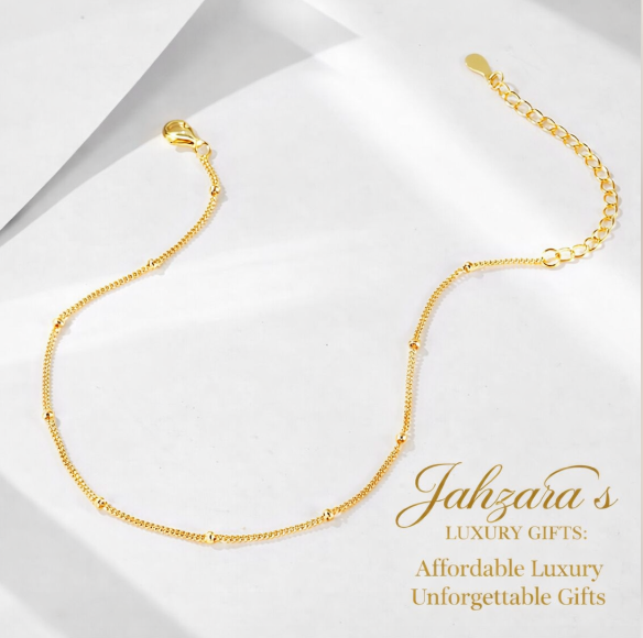 14K Gold Plated Satellite Anklet | S925 Sterling Silver | Luxury Gift