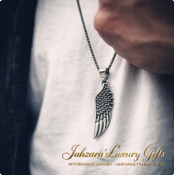 Angel Wing Pendant Necklace — Stainless Steel with Chain